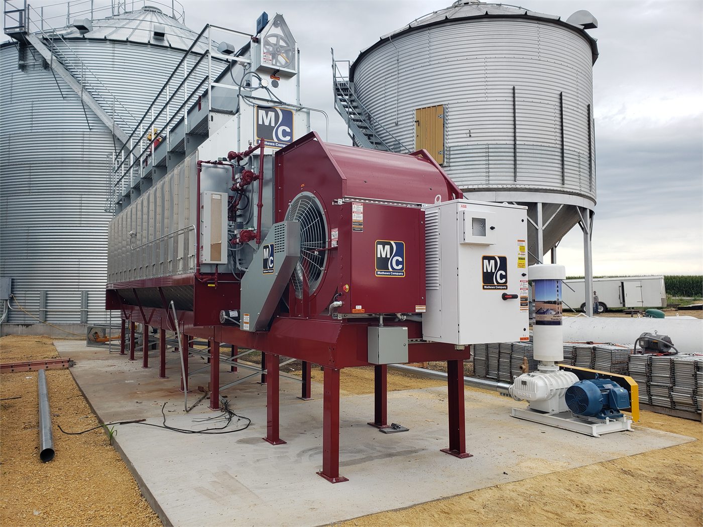 Electrical and control work on a Mathews Company grain dryer installation